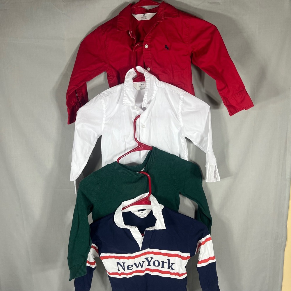 Lot of 4 H&M Shirts and Sweater Bundle Casual Multi Boys Size 2-4 Y
